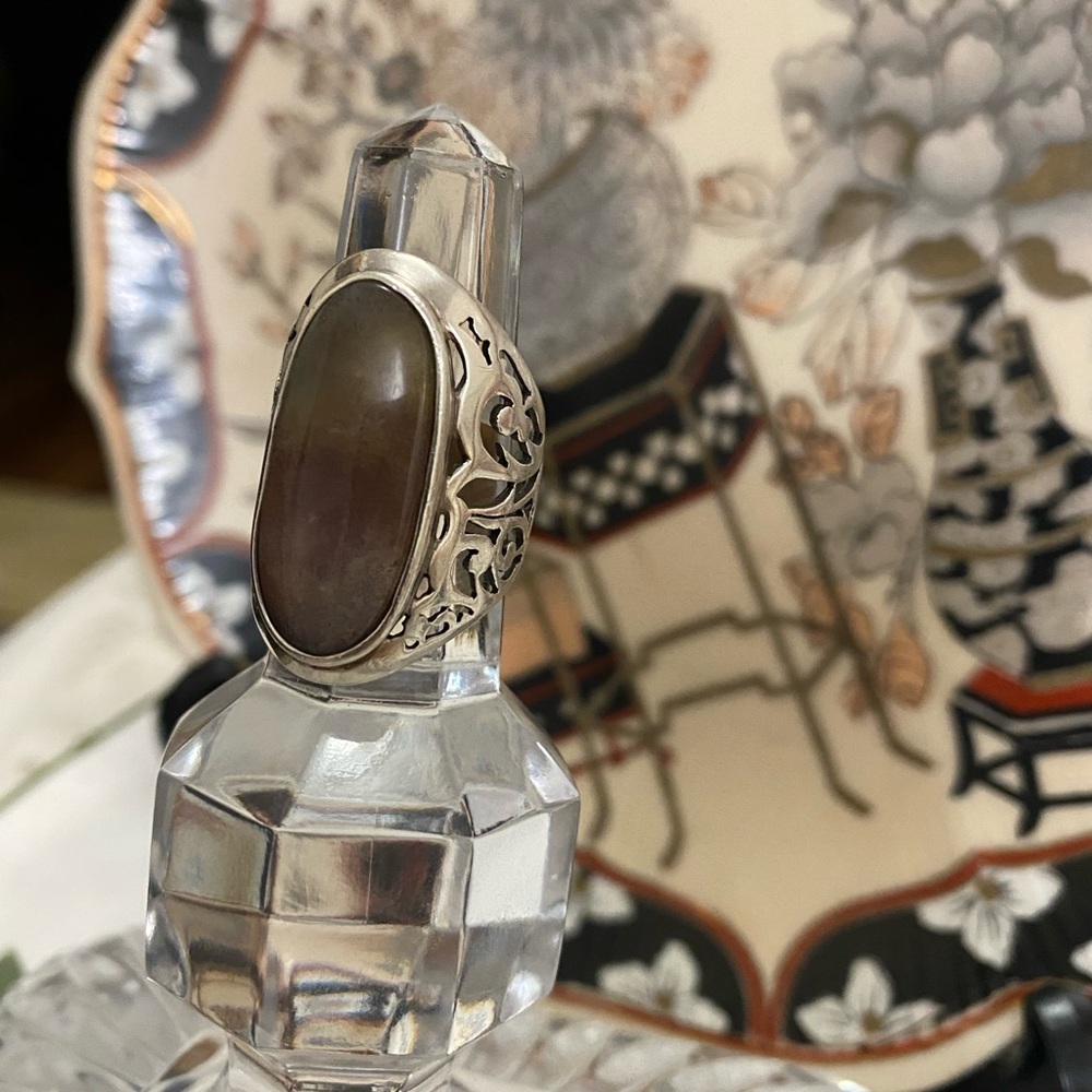 Vintage Designer 925 Large gemstone ring